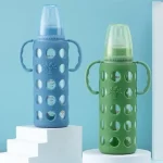 Minitree 240ml Glass Feeding Bottle Milk Feeder With Silicone Cover