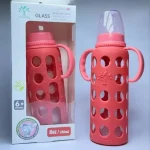 Minitree 240ml Glass Feeding Bottle Milk Feeder With Silicone Cover - Image 2