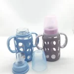 Minitree 240ml Glass Feeding Bottle Milk Feeder With Silicone Cover - Image 3