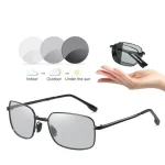 LouisWill Photochromic Sunglasses Foldable Men Women Polarized Chameleon Glasses Driving Goggles Anti-glare Sun Glasses Night Vision Lens UV Protection Chic Retro Sun glasses - Image 2