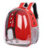 Transparent cat carrier bag red color